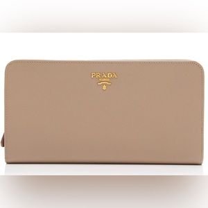 Prada brown long wallet